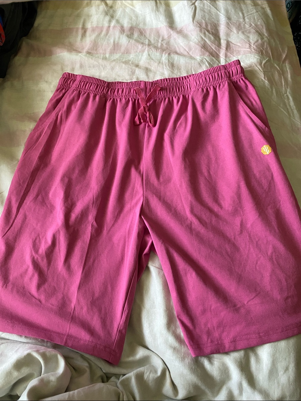 Men's Athletic Drawstring Shorts in Hot Pink
